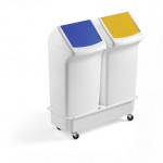 153. Poubelle à déchets de 40 litres bleu et jaune