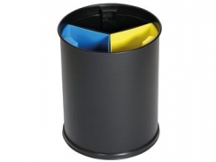 98. Corbeille de tri 13 litres argent avec 3 couleurs