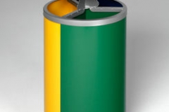 238. Trio 3 x 30 litres Bleu-jaune-gris avec Toit