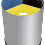 97. Corbeille de tri 13 litres argent avec 3 couleurs