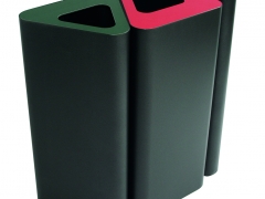 130. Tri selectif 60L - Elegant triangle colore pour bureau