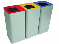123. Tri sélectif 60 litres ou 100 litres H 80 cm L 38 cm P 30 cl Trio élégant Carré