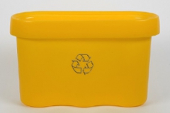 6. Corbeille jaune avec coiffe recyclable (papier) 13 litres