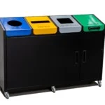 Laurac station de tri selectif 4x52 litres porte av